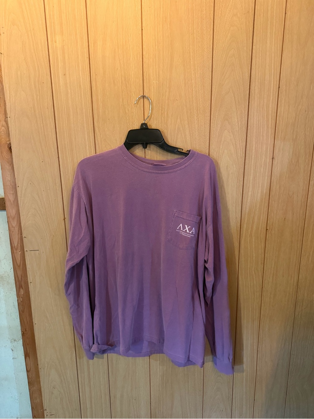 Lavender Long Sleeve Pocket Tee with Lambda Chi Alpha Logo